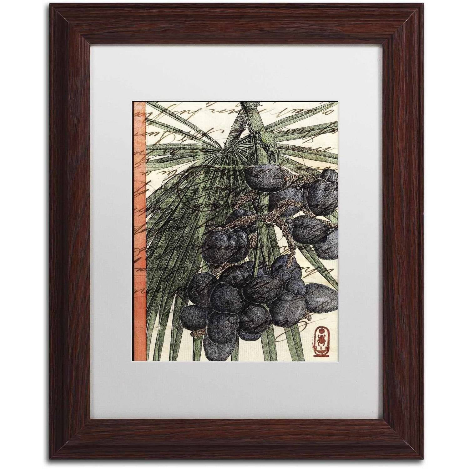 Trademark Fine Art 'Plums' Canvas Art by Nick Bantock, White Matte, Wood Frame