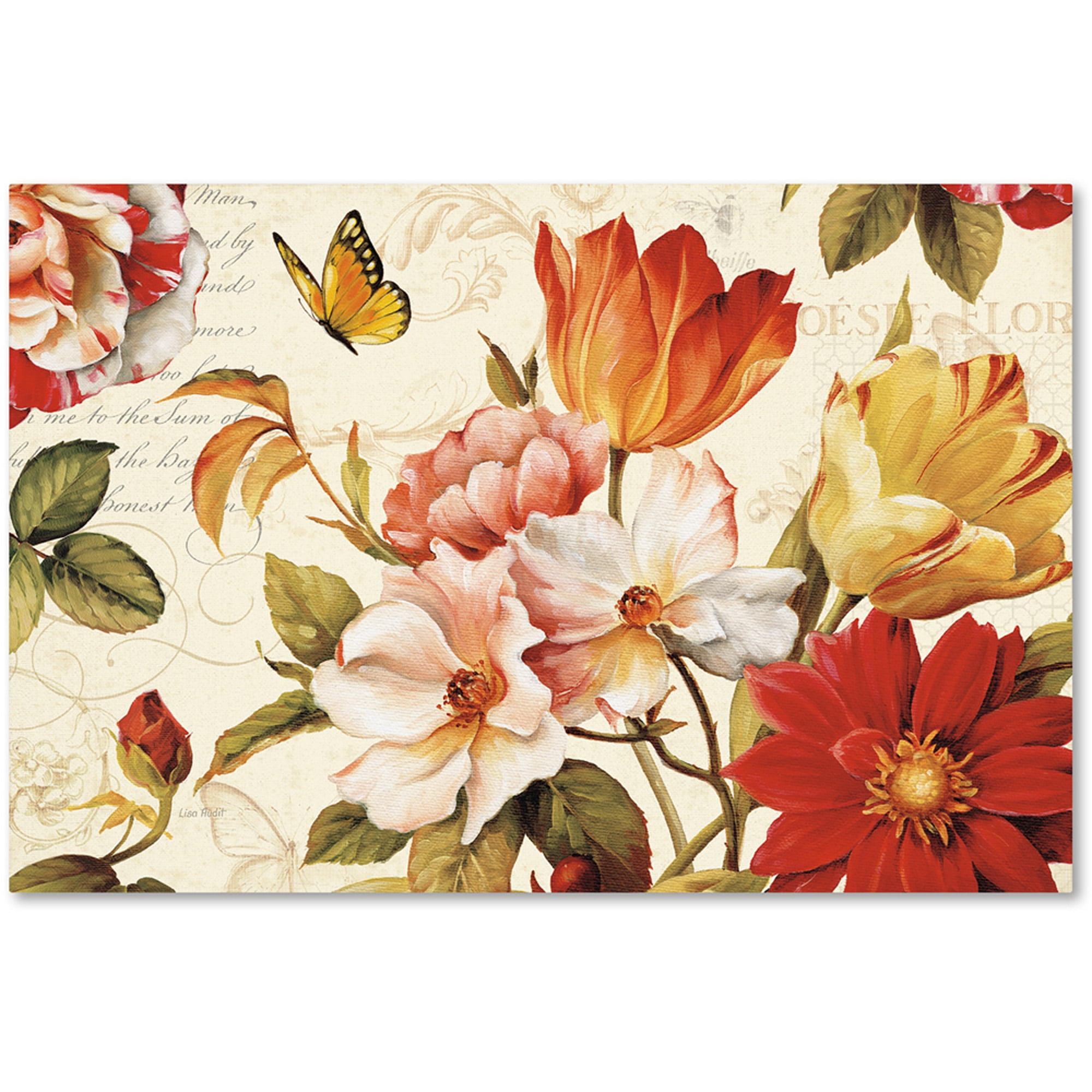 Trademark Fine Art "Poesie Florale III" Canvas Art by Lisa Audit