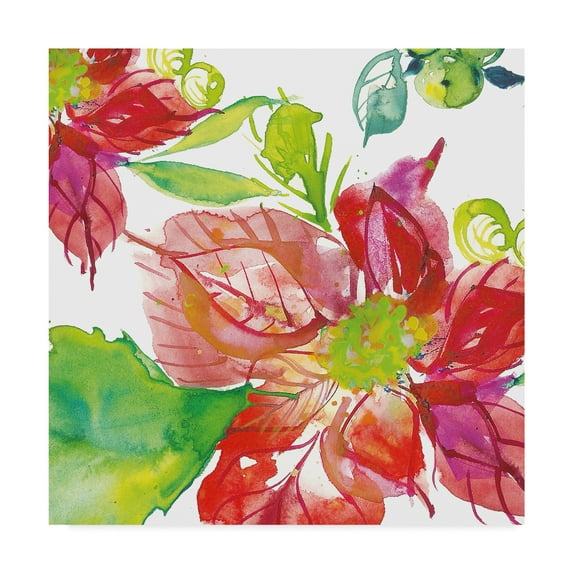 Trademark Fine Art 'Poinsettia Pretty III' Canvas Art by Kristy Rice