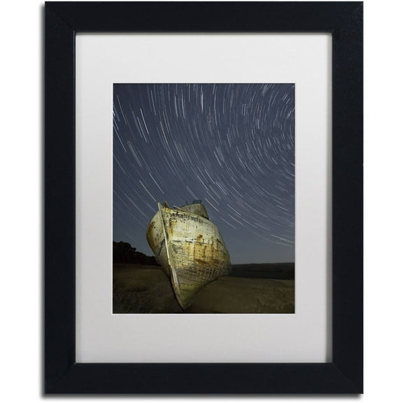 Trademark Fine Art "Point Reyes II" Canvas Art by Moises Levy White Matte, Black Frame