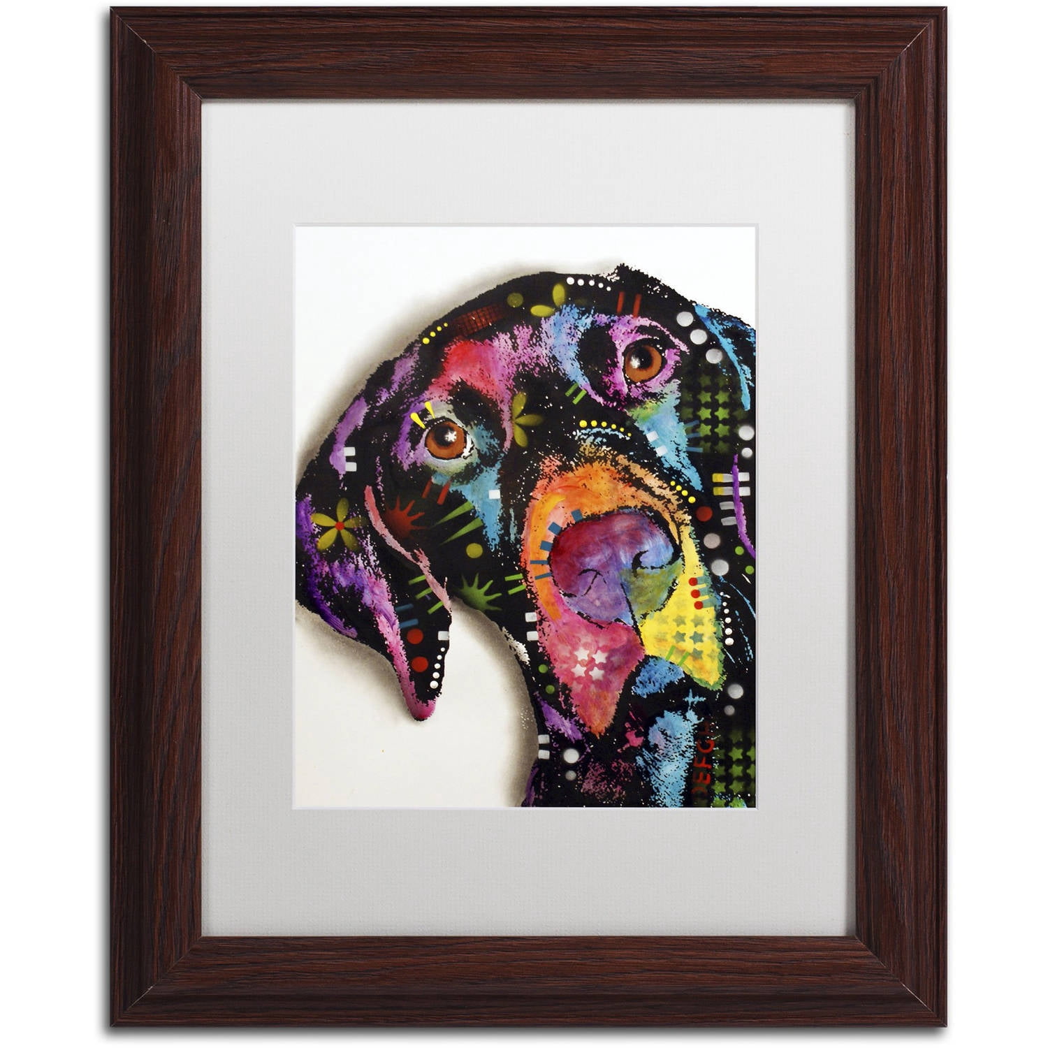Trademark Fine Art "Pointer" Canvas Art by Dean Russo, White Matte, Wood Frame