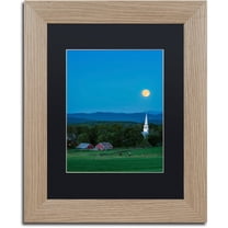 Trademark Fine Art "Pointing at Moon" Canvas Art by Michael Blanchette Photography Black Matte, Birch Frame