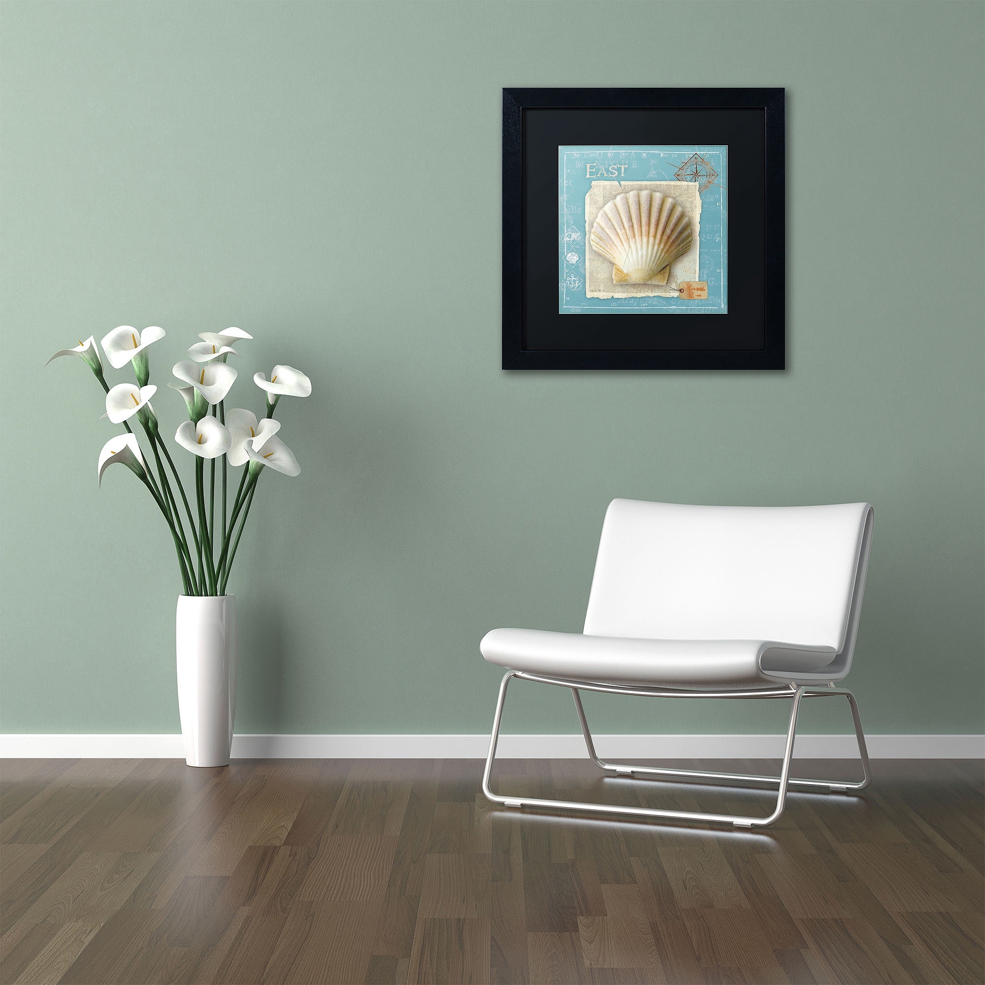 Trademark Fine Art "Points East" Canvas Art by Belinda Aldrich, Black Matte, Black Frame