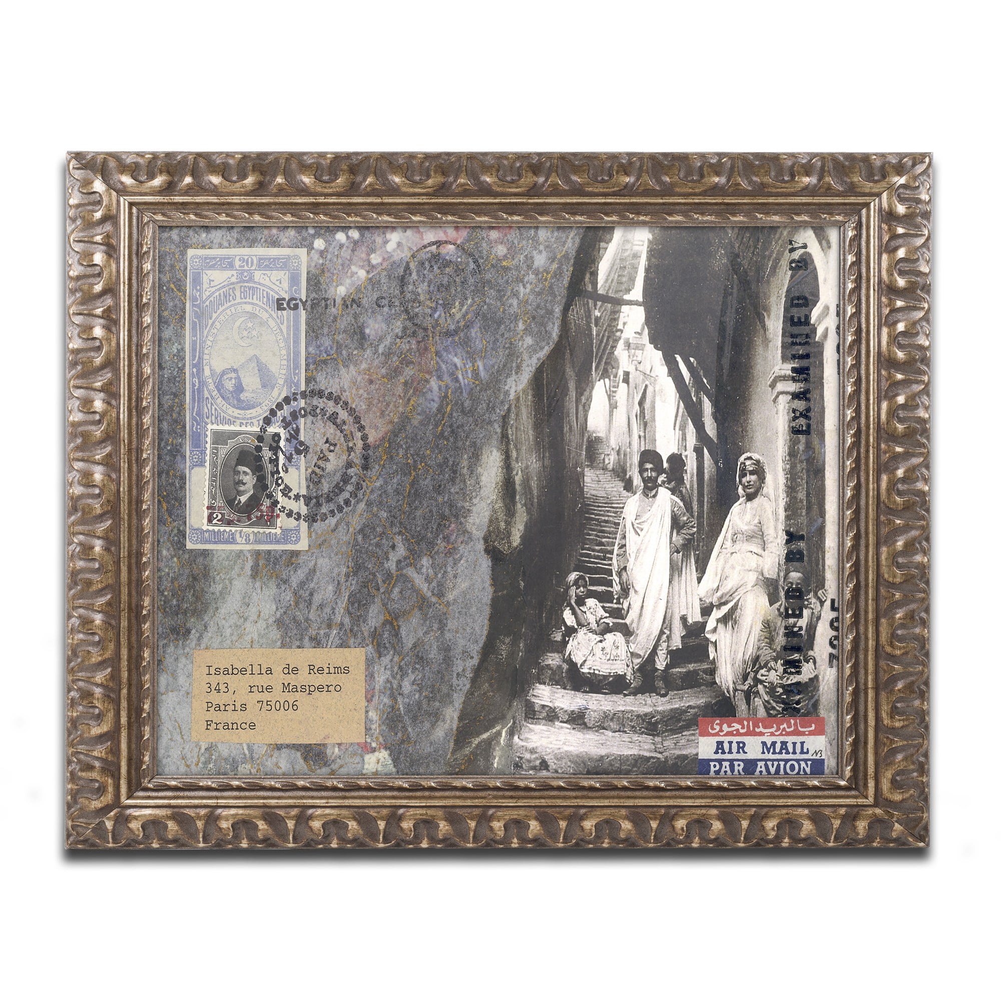 Trademark Fine Art 'Poker Dogs 2' Canvas Art by Jenny Newland, White Matte, Wood Frame