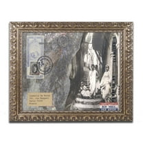 Trademark Fine Art 'Poker Dogs 2' Canvas Art by Jenny Newland, White Matte, Wood Frame