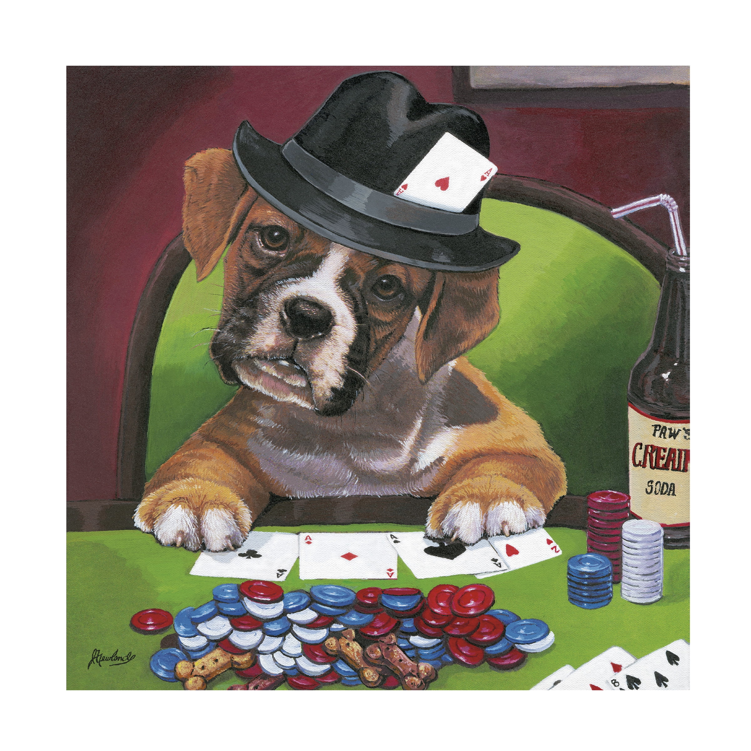 Trademark Fine Art 'Poker Dogs 2' Canvas Art by Jenny Newland