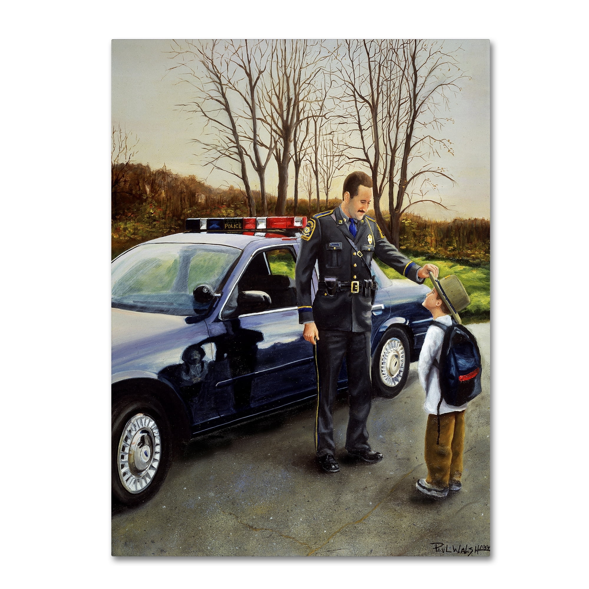 Trademark Fine Art 'Police' Canvas Art by Paul Walsh