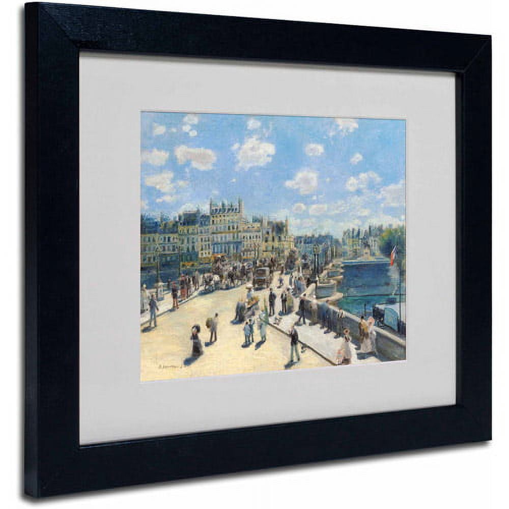 Trademark Fine Art "Pont Neuf Paris 1872" Canvas Art by Pierre Renoir, Black Frame