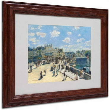 Trademark Fine Art "Pont Neuf Paris 1872" Canvas Art by Pierre Renoir, Wood Frame