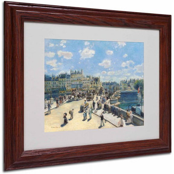 Trademark Fine Art "Pont Neuf Paris 1872" Canvas Art by Pierre Renoir, Wood Frame