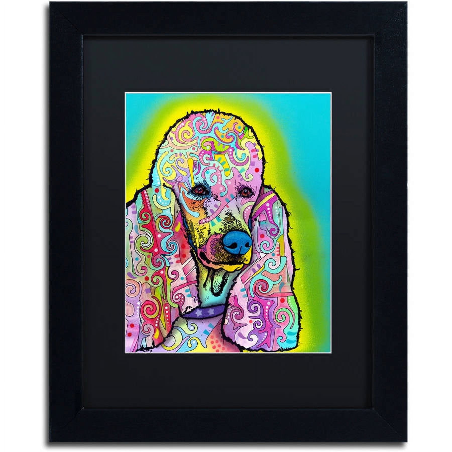 Trademark Fine Art "Poodle" Canvas Art by Dean Russo, Black Matte, Black Frame