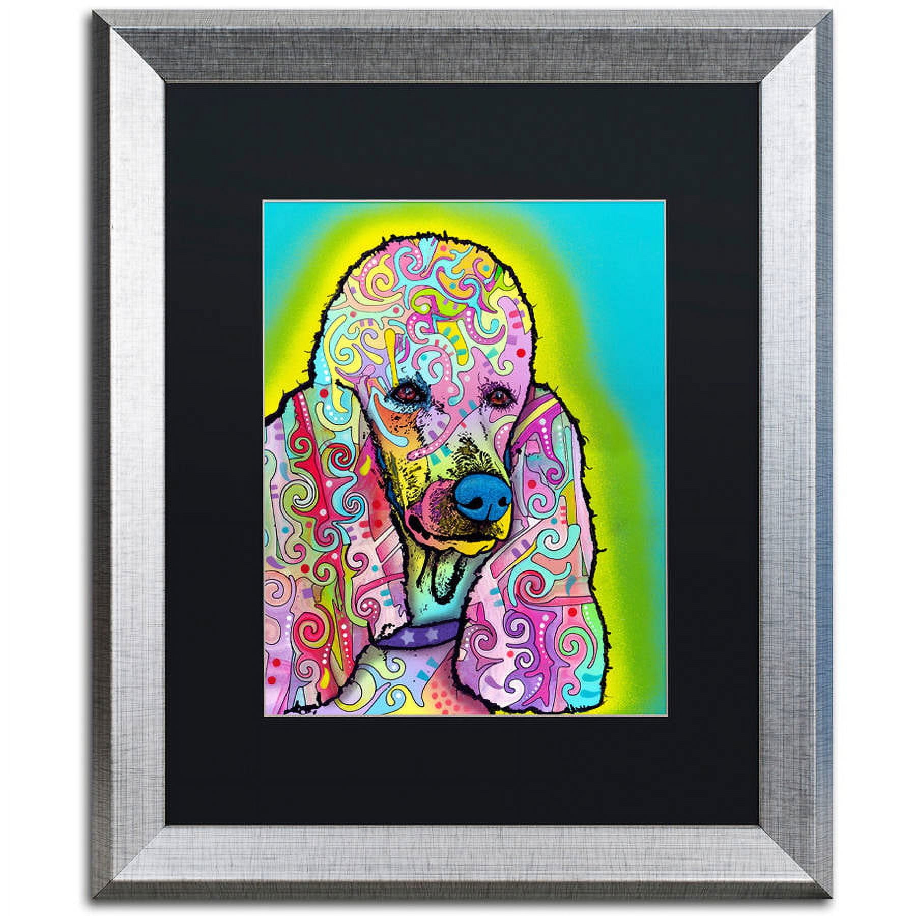 Trademark Fine Art "Poodle" Canvas Art by Dean Russo, Black Matte, Silver Frame