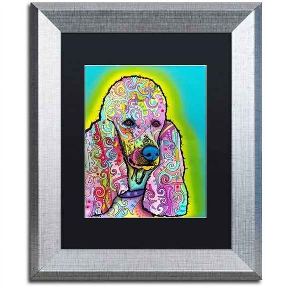 Trademark Fine Art "Poodle" Canvas Art by Dean Russo, Black Matte, Silver Frame