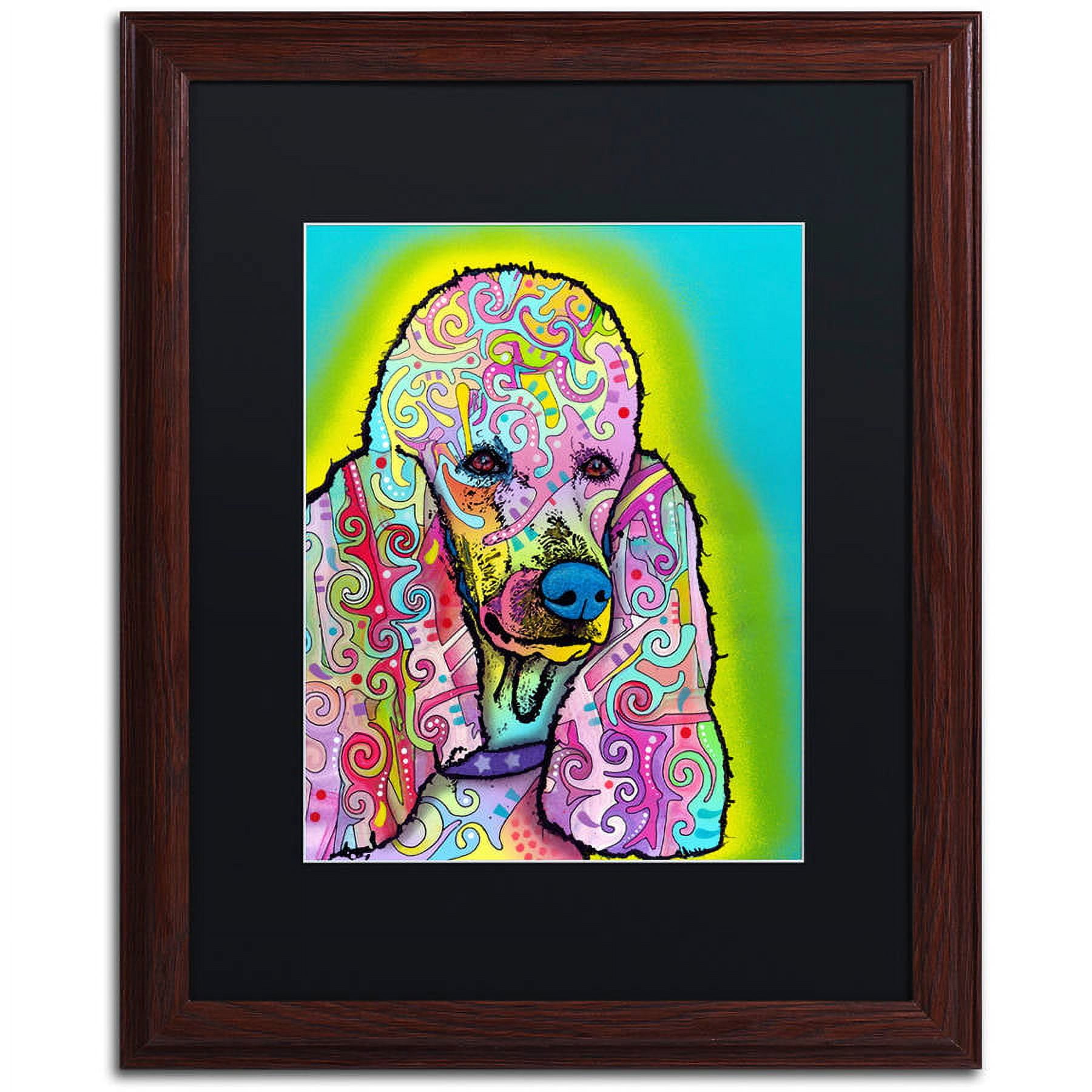 Trademark Fine Art "Poodle" Canvas Art by Dean Russo, Black Matte, Wood Frame
