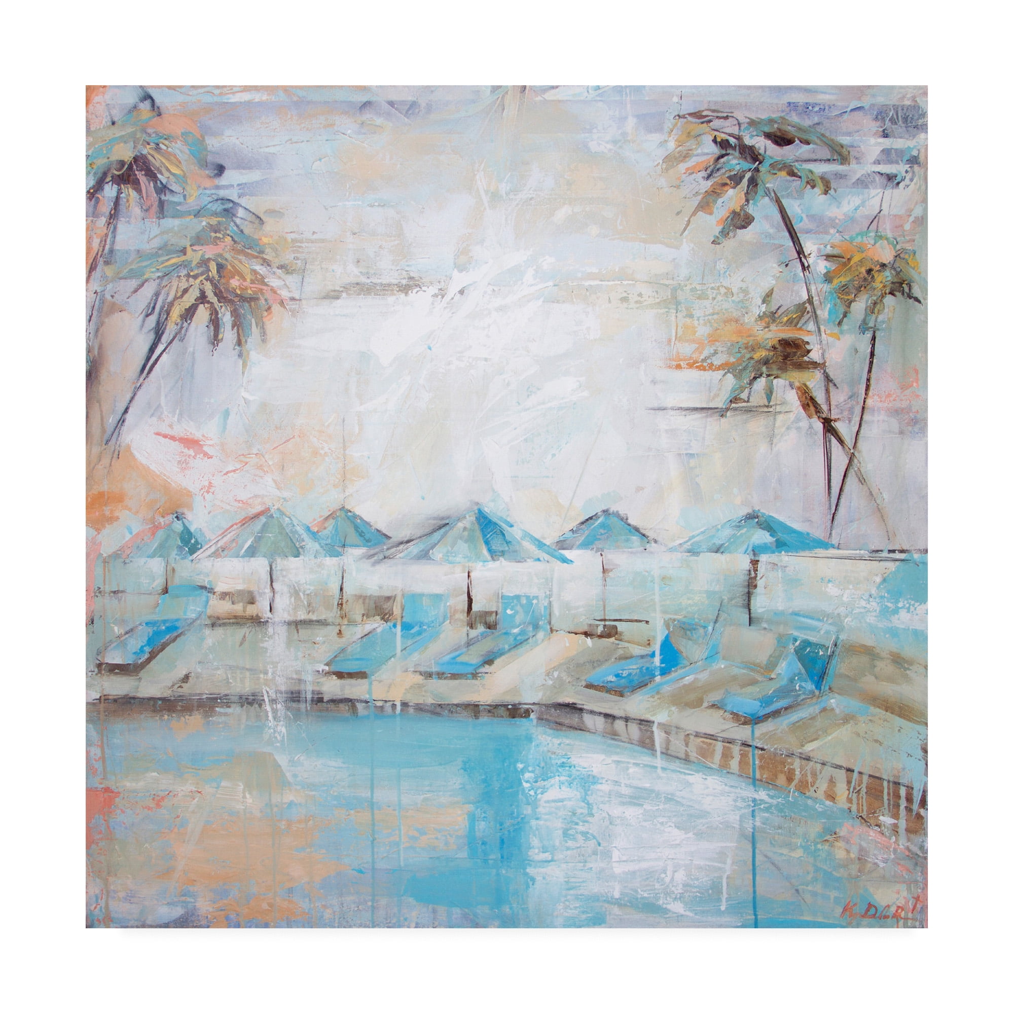 Trademark Fine Art 'Poolside at Kahala' Canvas Art by Kym De Los Reyes
