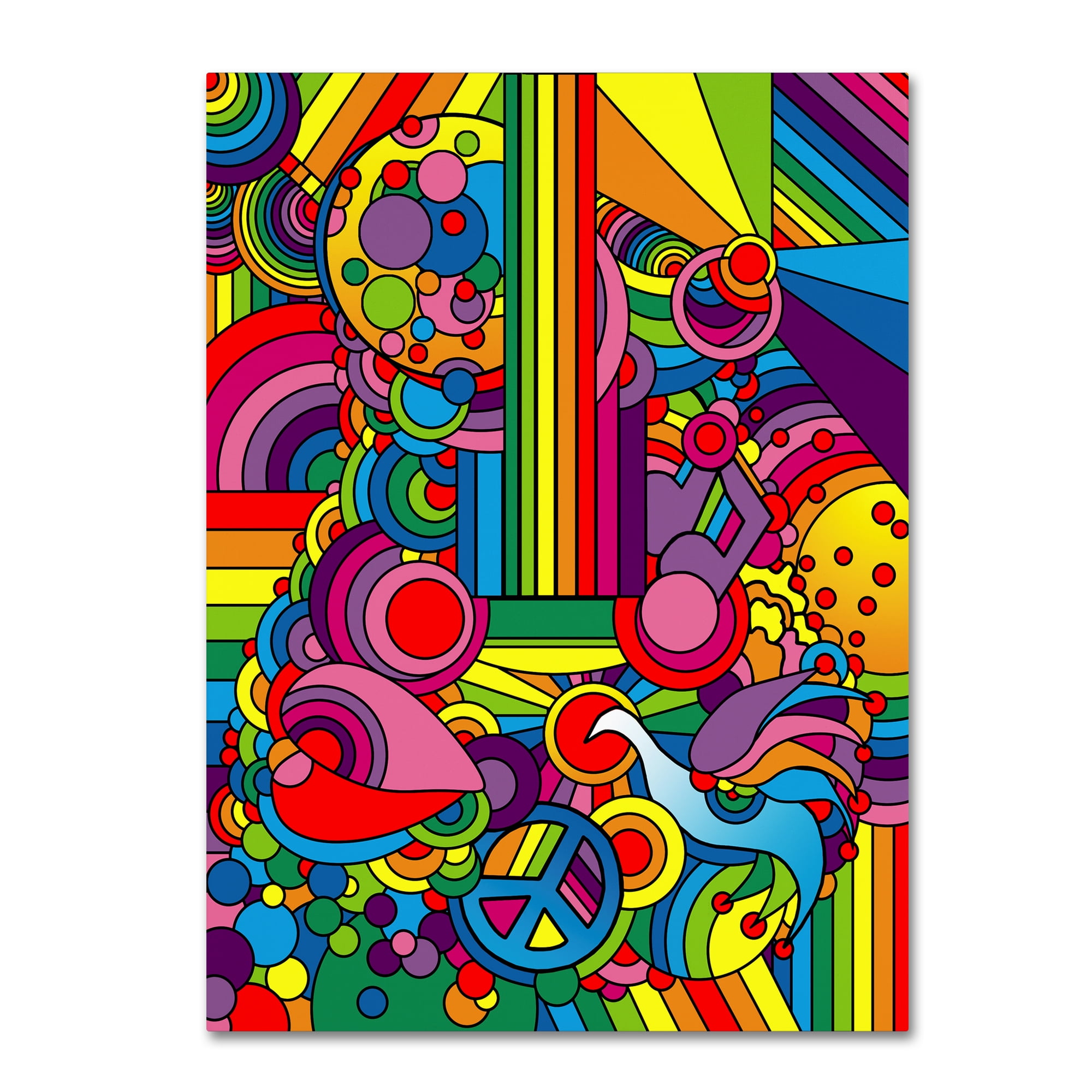 Free Shipping! Trademark Fine Art Pop Art Guitar 916 Canvas