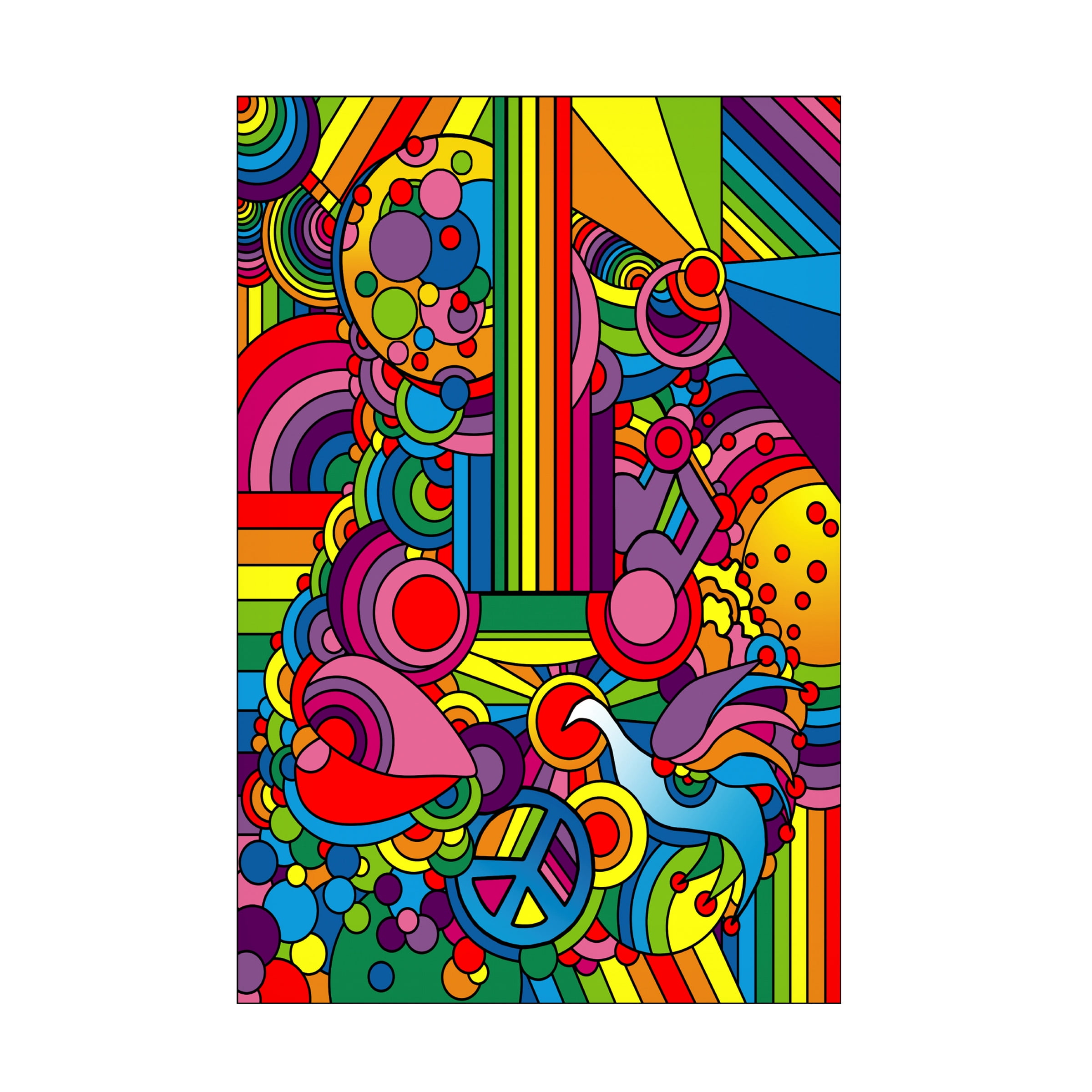 Free Shipping! Trademark Fine Art Howie Green Pop Art Guitar Motif