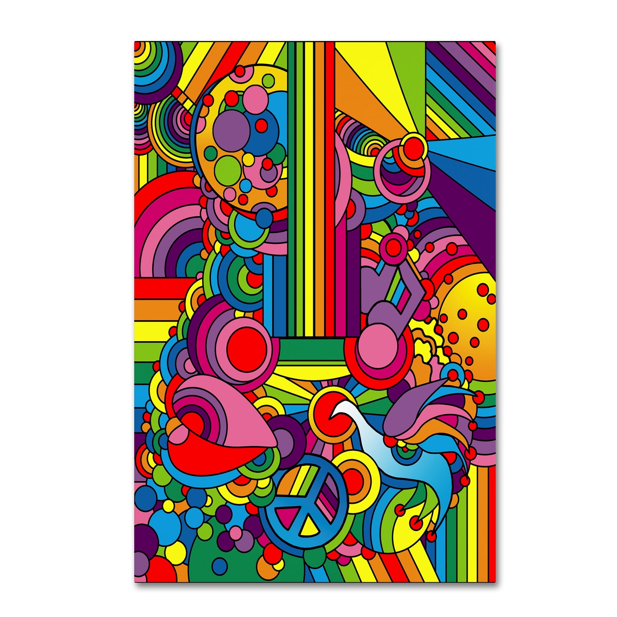 Free Shipping! Trademark Fine Art Howie Green Pop Art Guitar Motif