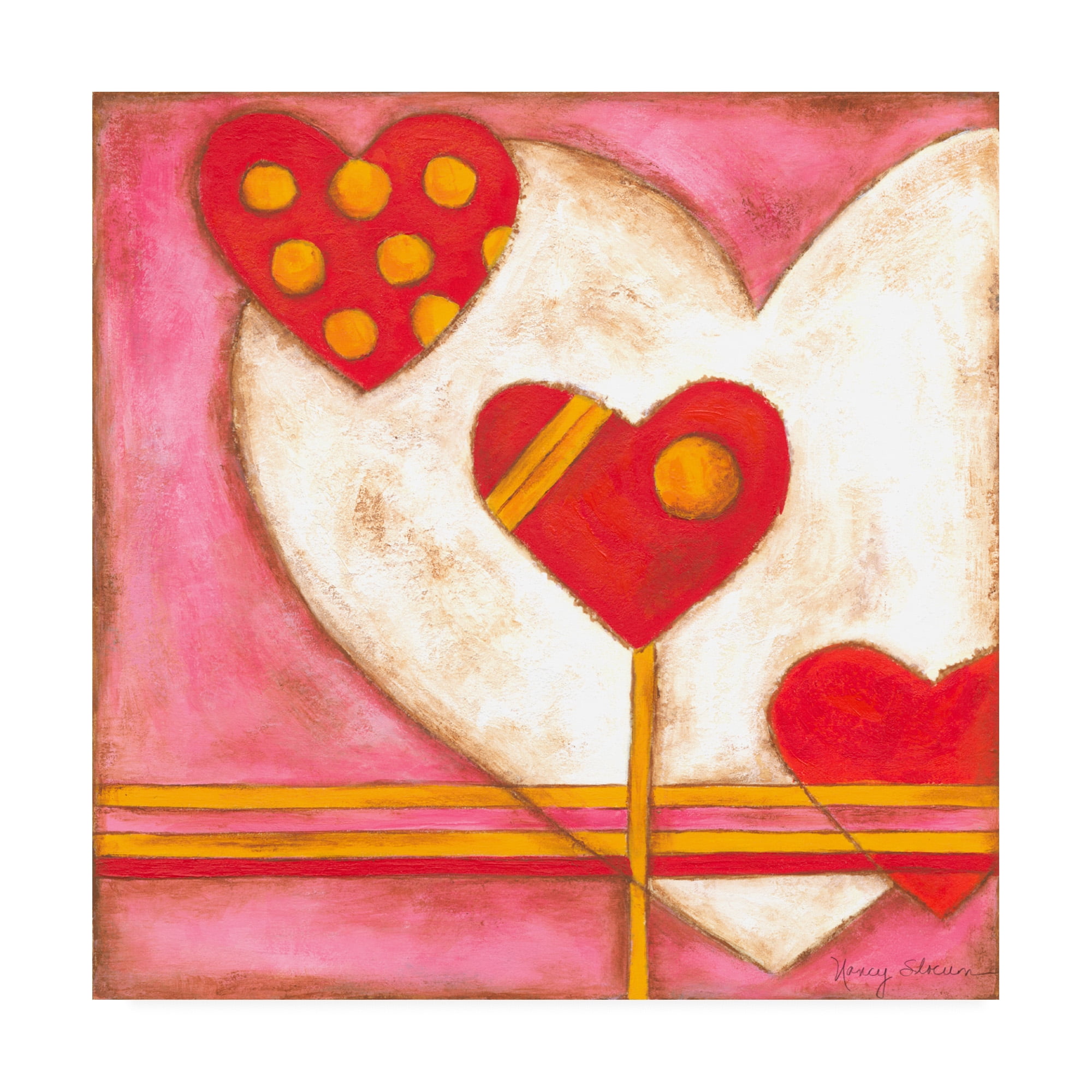 Trademark Fine Art 'Pop Hearts IV Childrens Art' Canvas Art by Nancy Slocum
