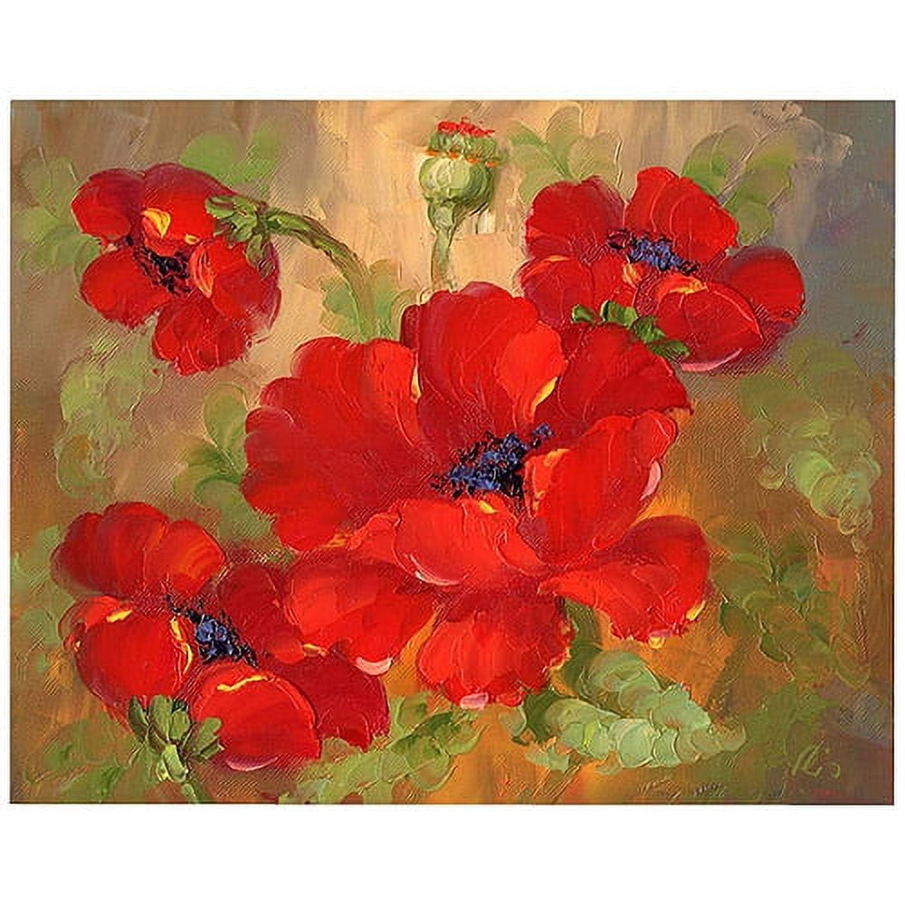 Vibrant Red Poppies Canvas Art, 26x32 Inches