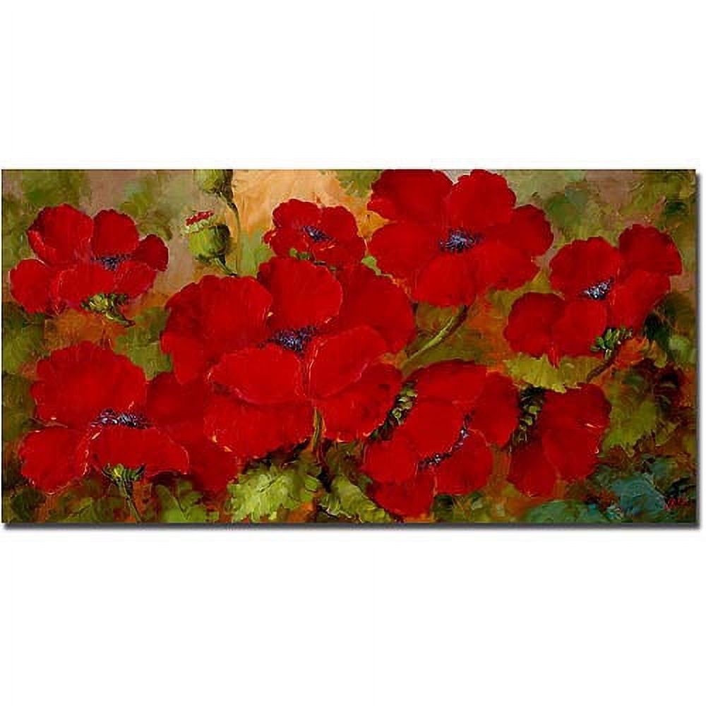 19 in. Red Poppies Canvas Landscape Painting