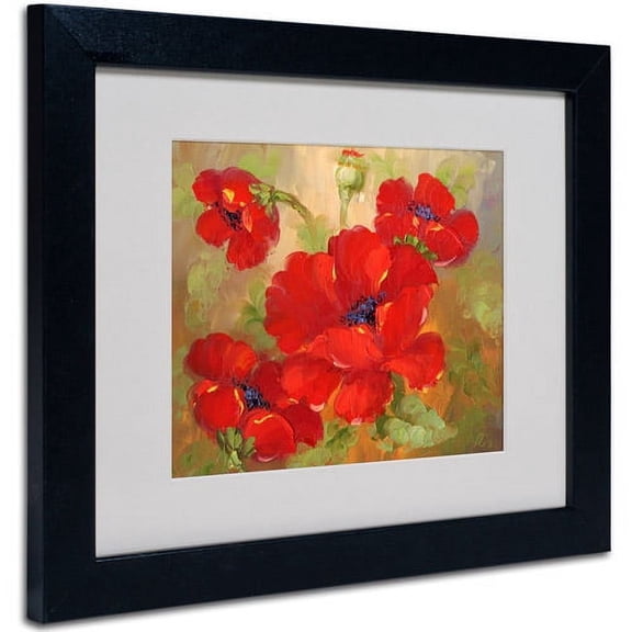 Trademark Fine Art "Poppies" Framed Matted Art