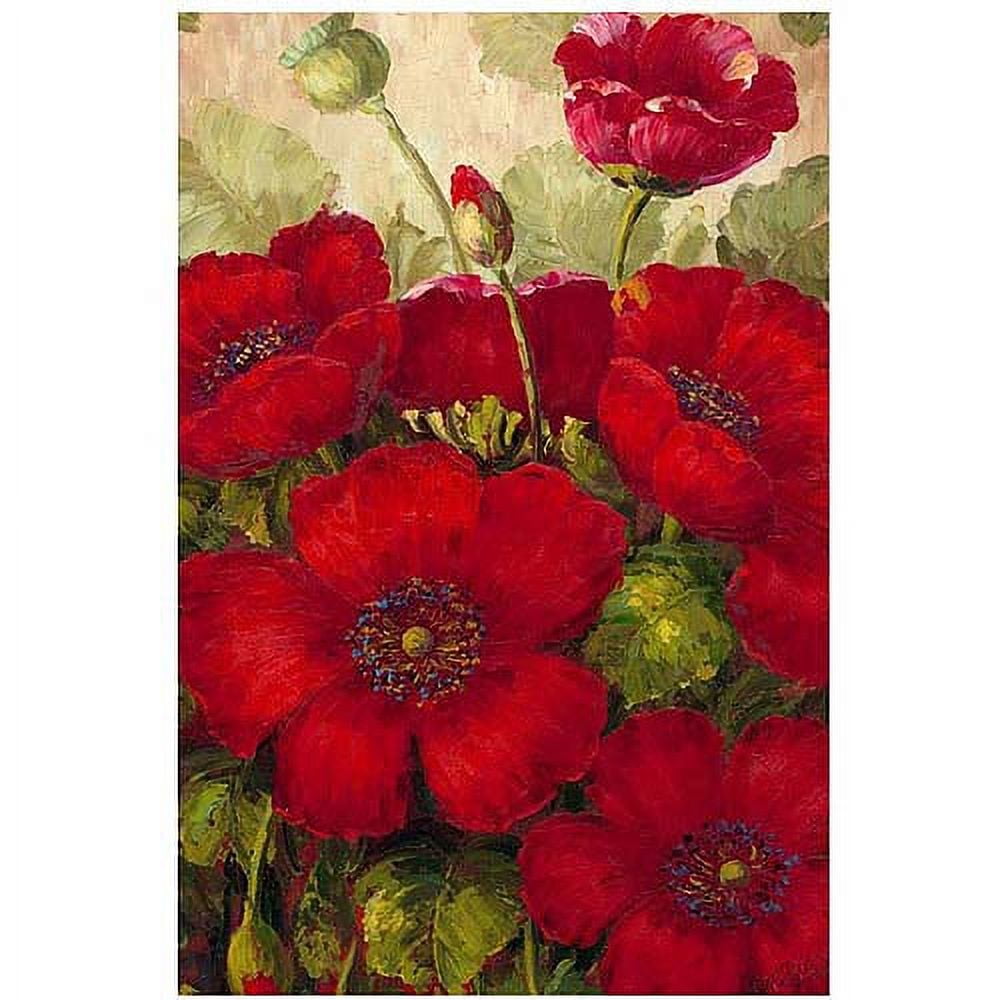 22" x 32" Red Poppies Canvas Art by Rio