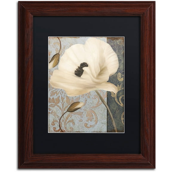 Trademark Fine Art "Poppy Brocade II" Canvas Art by Color Bakery Black Matte, Wood Frame