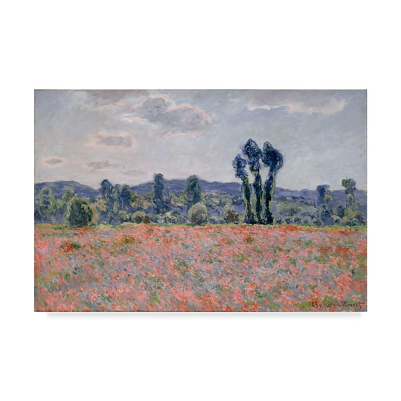 Trademark Fine Art 'Poppy Field' Canvas Art by Claude Monet