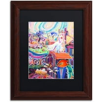 Trademark Fine Art "Poppycock" Canvas Art by Josh Byer, Black Matte, Wood Frame