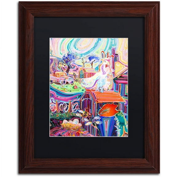 Trademark Fine Art "Poppycock" Canvas Art by Josh Byer, Black Matte, Wood Frame