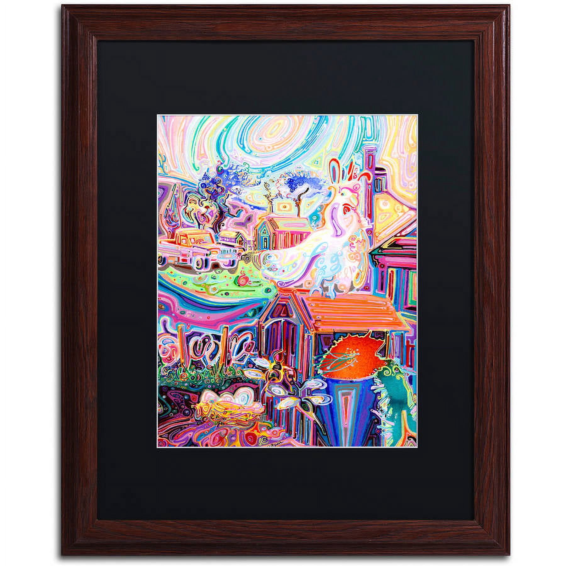 Trademark Fine Art "Poppycock" Canvas Art by Josh Byer, Black Matte, Wood Frame