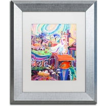 Trademark Fine Art "Poppycock" Canvas Art by Josh Byer, White Matte, Silver Frame