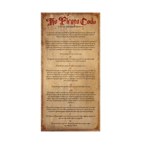 Trademark Fine Art Porter Hastings The Pirates Code Canvas Wall Art - 12x24