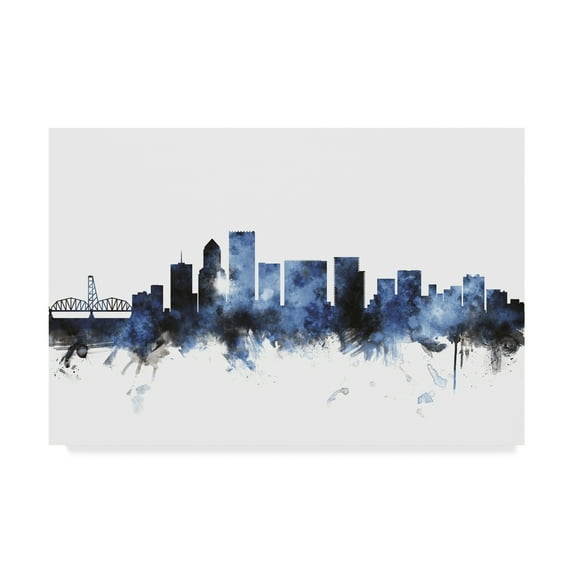 Trademark Fine Art 'Portland Oregon Skyline III' Canvas Art by Michael Tompsett