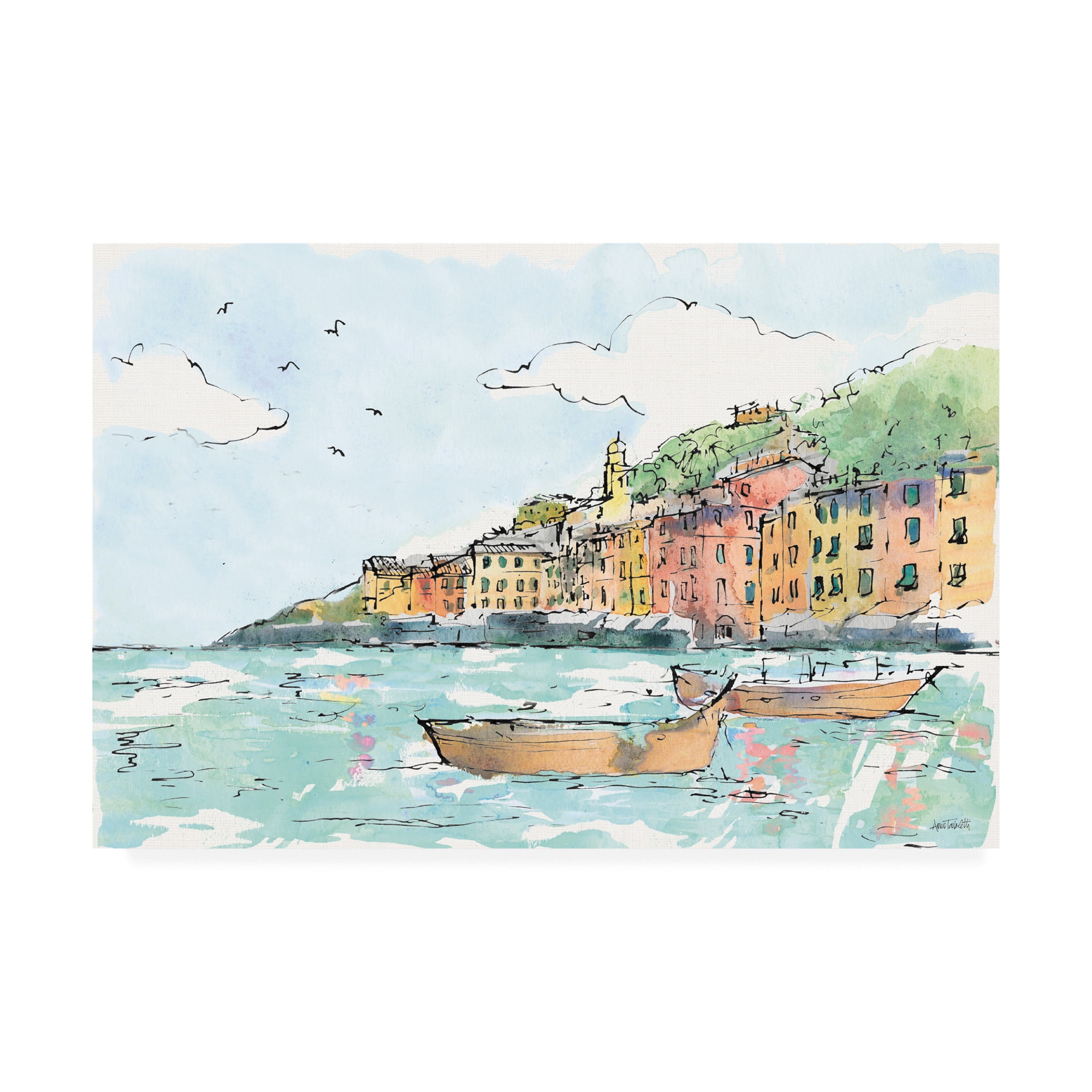 Trademark Fine Art 'Portofino I' Canvas Art by Anne Tavoletti
