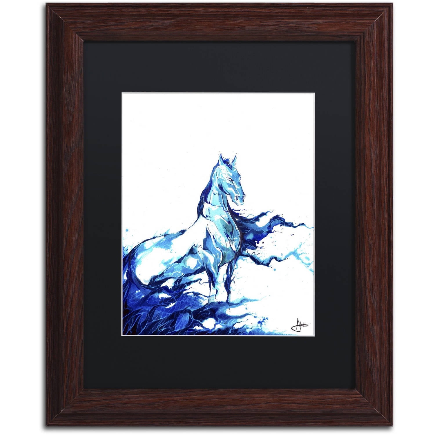 Trademark Fine Art 'Poseidon' Canvas Art by Marc Allante, Black Matte, Wood Frame
