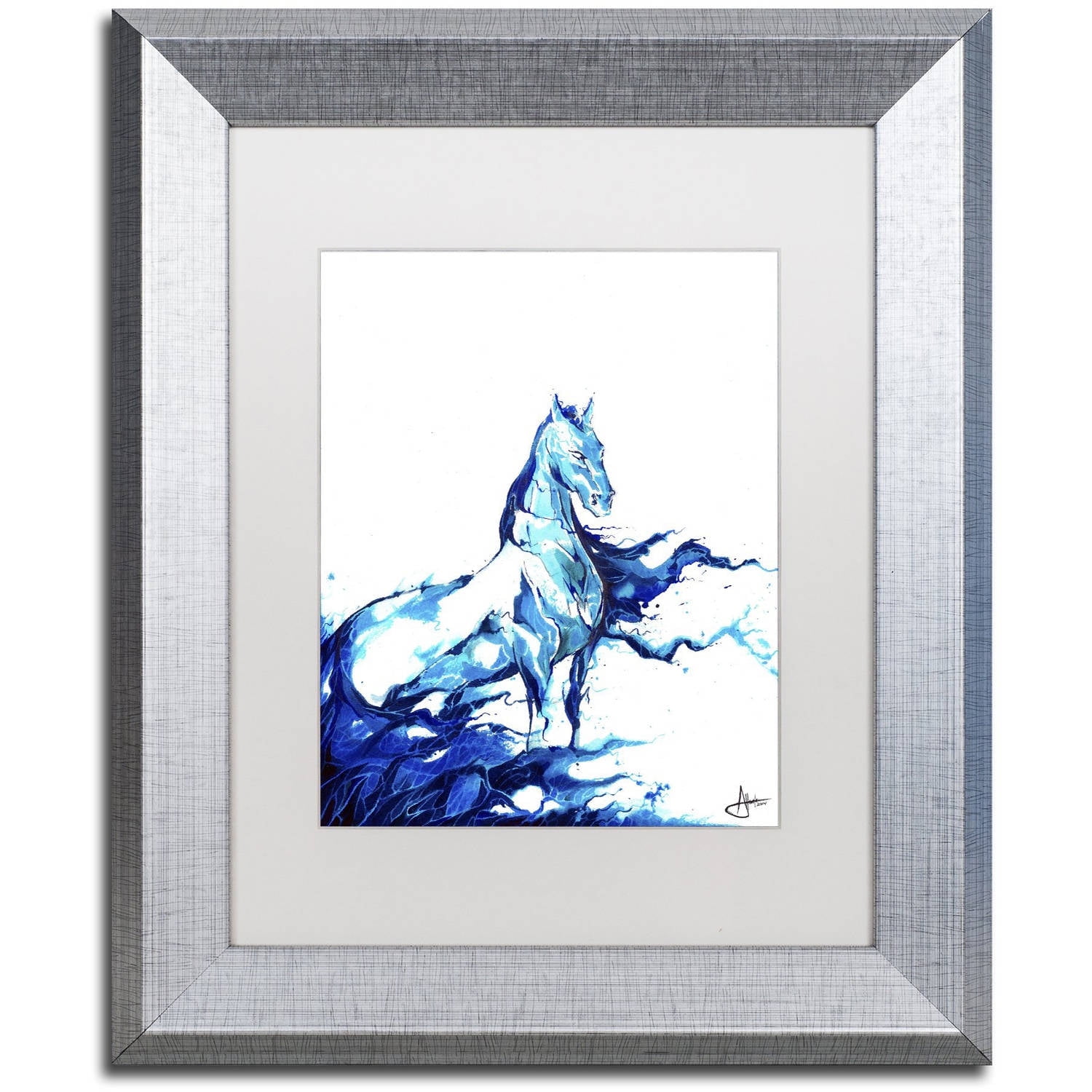 Trademark Fine Art 'Poseidon' Canvas Art by Marc Allante, White Matte, Silver Frame