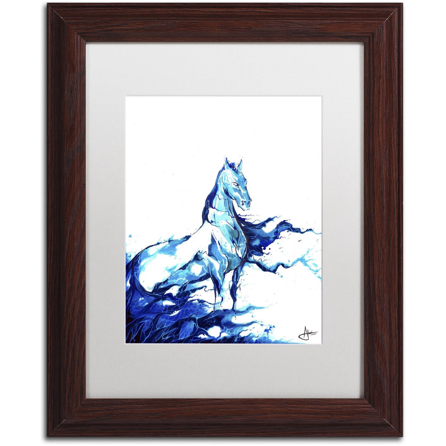 Trademark Fine Art 'Poseidon' Canvas Art by Marc Allante, White Matte, Wood Frame