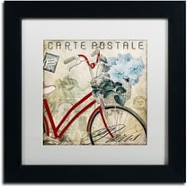Trademark Fine Art "Postale Paris II" Canvas Art by Color Bakery White Matte, Black Frame