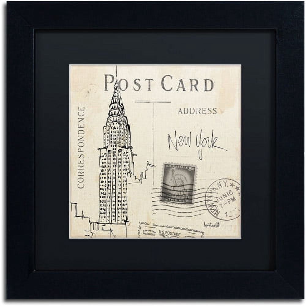 Trademark Fine Art "Postcard Sketches I" Canvas Art by Anne Tavoletti, Black Matte, Black Frame