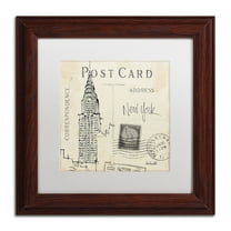 Trademark Fine Art "Postcard Sketches I" Canvas Art by Anne Tavoletti, White Matte, Wood Frame