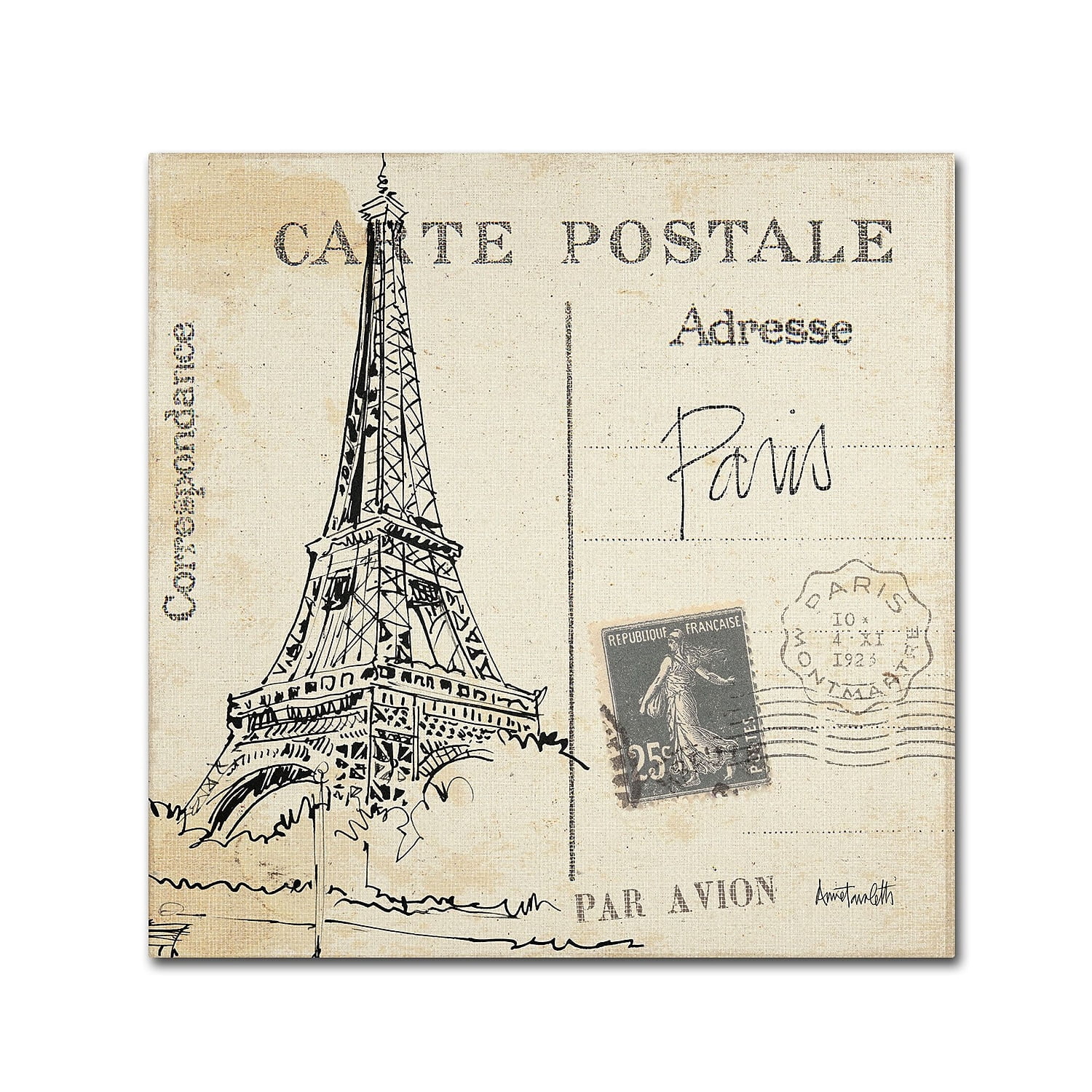 Trademark Fine Art "Postcard Sketches III" Canvas Art by Anne Tavoletti