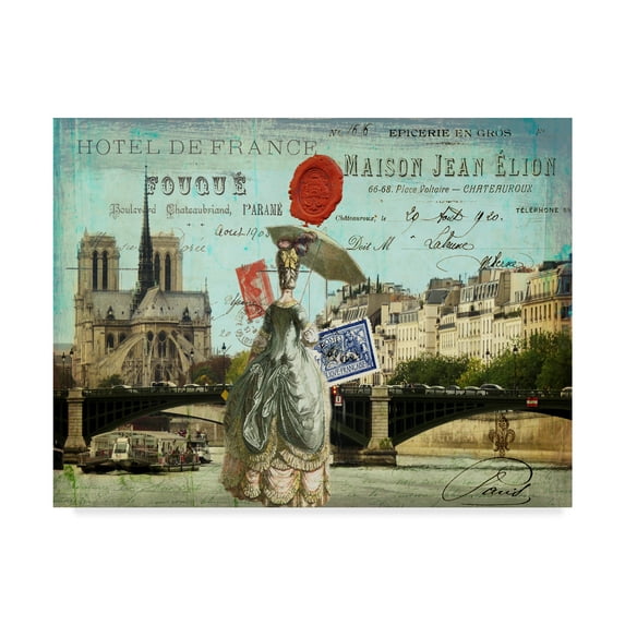 Trademark Fine Art 'Postcards of Paris VI' Canvas Art by Sandy Lloyd