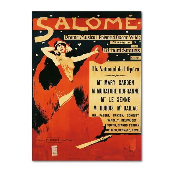 Trademark Fine Art "Poster of Opera Salome 1910" Canvas Art by Richard Strauss