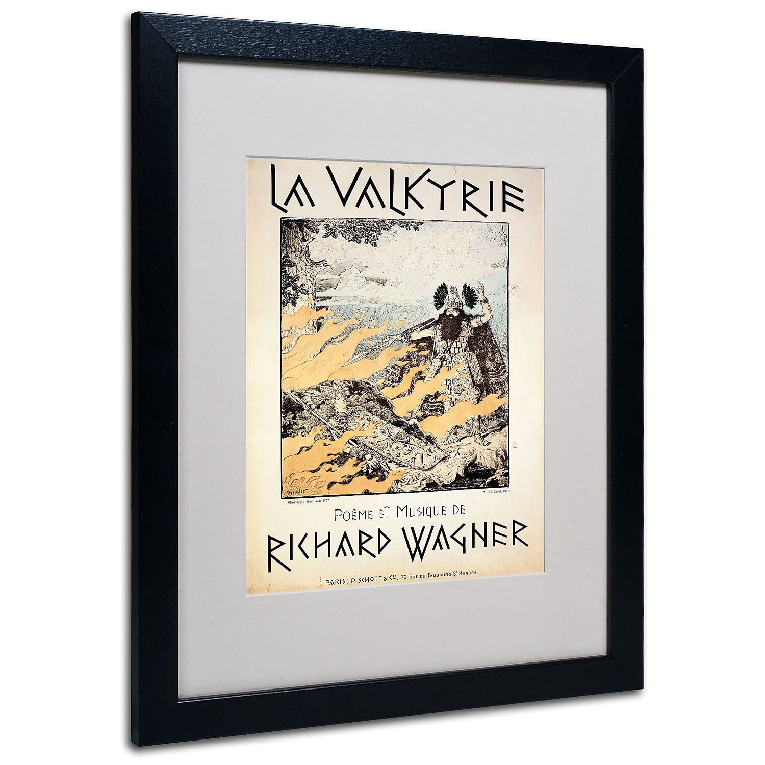Trademark Fine Art "Poster of the Valkyrie" Canvas Art by Richard Wagner, Black Frame