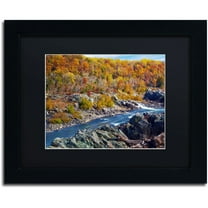 Trademark Fine Art "Potomac Autumn" Canvas Art by CATeyes, Black Matte, Black Frame