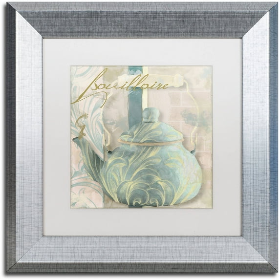 Trademark Fine Art "Pots Bleus I" Canvas Art by Color Bakery White Matte, Silver Frame