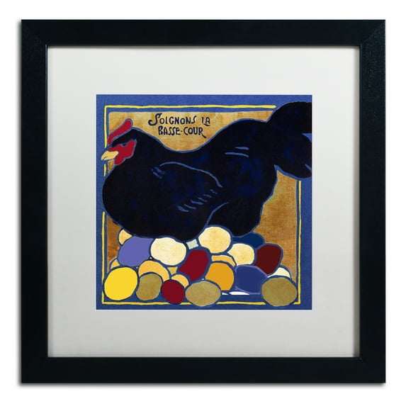 Trademark Fine Art 'Poulets I' Black Framed Art by Color Bakery