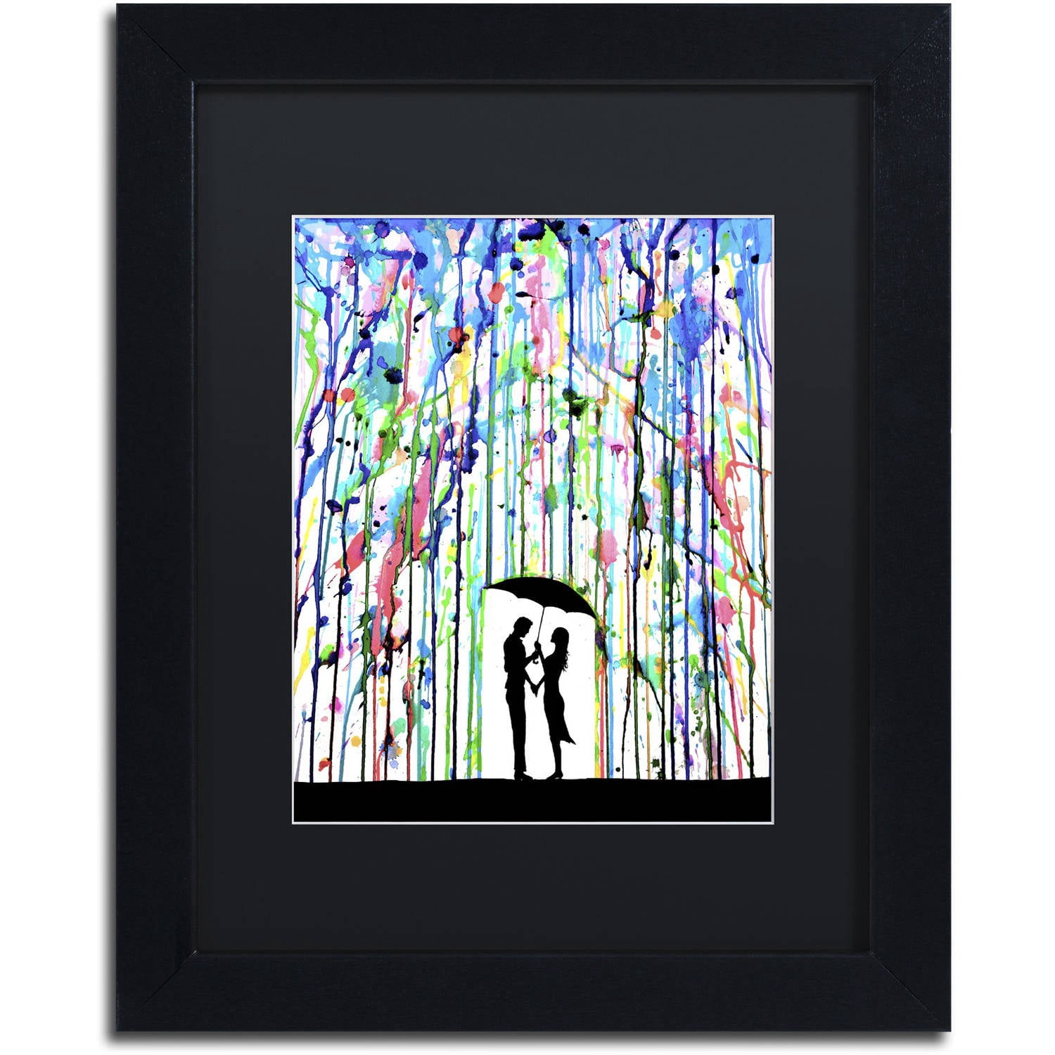 Trademark Fine Art 'Pour Deux' Canvas Art by Marc Allante, Black Matte, Black Frame